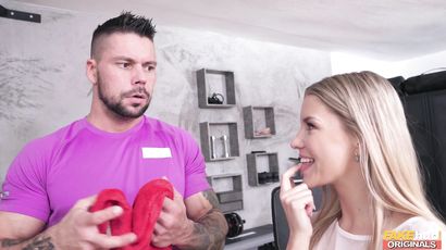 Angelo Godshack’s Blonde Passion in Gym Heat