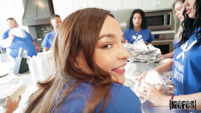 Rissa May’s Busty Charm in a Bank of Desire