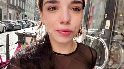 Prague's Public Cumwalk Passion Sparks Wild Sensual Blowjob Heat