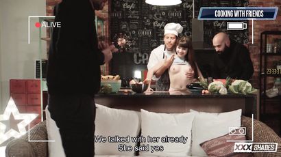 Luna Rival Tempts While Boyfriend Watches in Kitchen