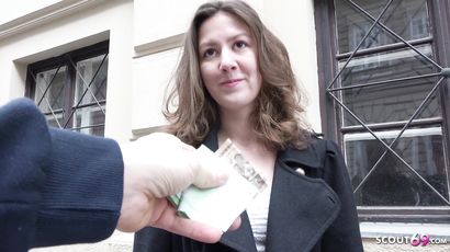 GERMAN SCOUT - College Teen Alessandra Talk to Fuck at Public Agent Casting - Big dick