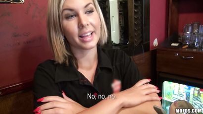 Barmaid Got Laid - blonde Czech barmaid Rihanna Samuel in urgent needs of cash